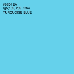 #66D1EA - Turquoise Blue Color Image